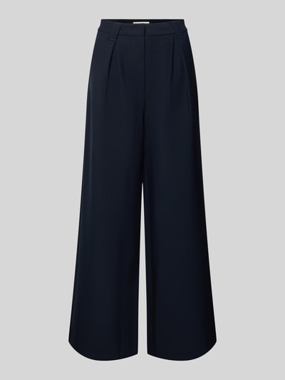 Produktfoto, Wide Leg Hose Modell 'DORINA' von GUIDO MARIA KRETSCHMER WOMAN in Dunkelblau, mit gelegten Falten und glatter Textur