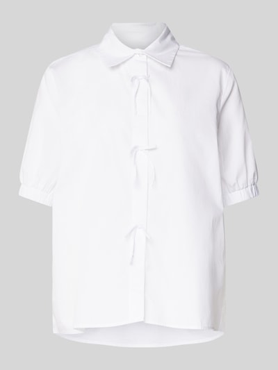 Milano Italy Bluzka koszulowa o kroju regular fit z rękawem o dł. 1/2 Złamany biały 2