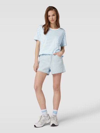 Marc O'Polo DENIM T-Shirt aus Baumwolle mit Streifenmuster Hellblau 1