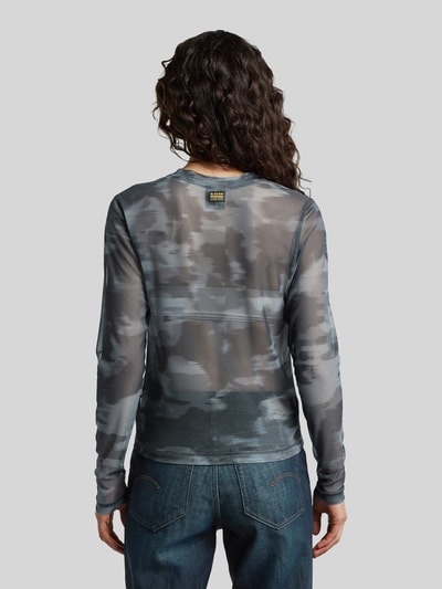 G-Star RAW Slim Fit Langarmshirt mit Rundhalsausschnitt Modell 'motion camo' Dunkelgrau 5