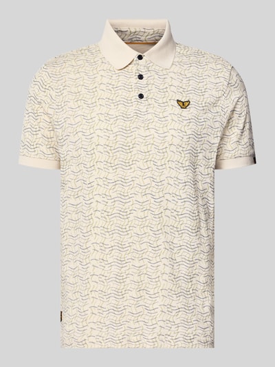 PME Legend Slim Fit Poloshirt im Allover-Look Offwhite 2
