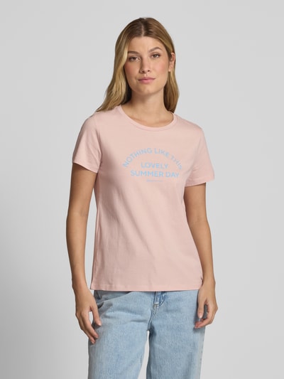 Tom Tailor Denim Regular Fit T-Shirt aus reiner Baumwolle Hellrosa 4