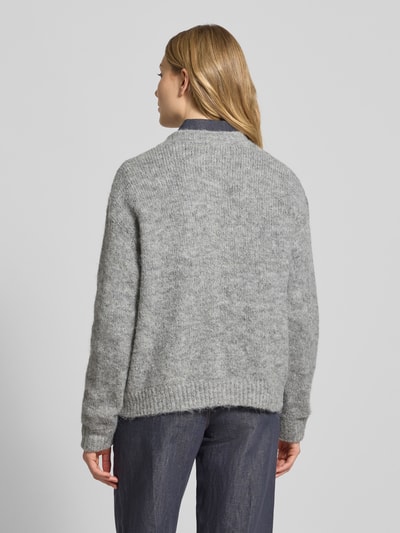 ICHI Relaxed fit gebreid jack met wol, model 'Bela' Lichtgrijs - 5