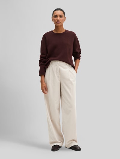 Marc O'Polo Sweter o kroju loose fit z czystej wełny Ciemnoczerwony 1