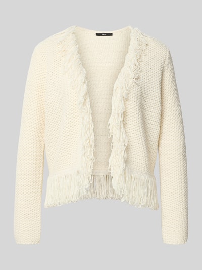 Zero Cardigan met franjes en open voorkant Ecru - 2