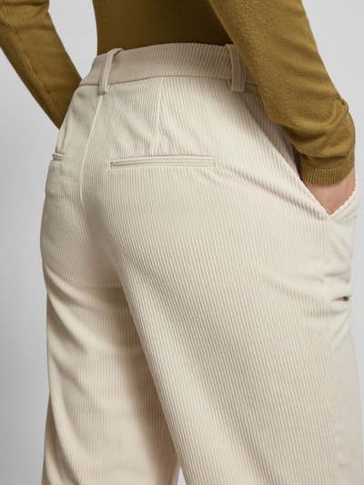 Vero Moda Straight fit corduroy broek met schuifhaakje en ritssluiting, model 'NORA' Beige - 3