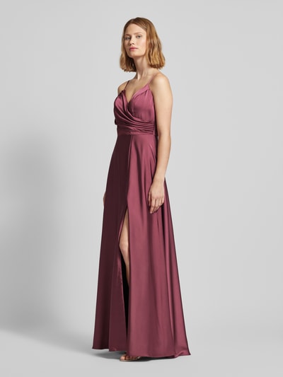 Laona Abendkleid mit V-Ausschnitt Kirsche 1