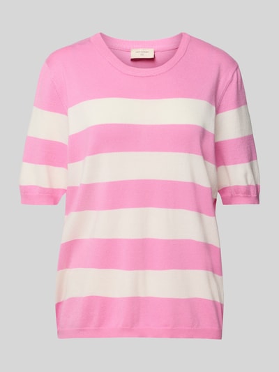 FREE/QUENT Strickpullover mit gerippten Abschlüssen Modell 'Pixie' Pink 2