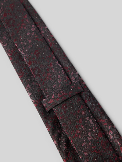 Produktfoto, Krawatte aus Seide im Allover-Look (7,5 cm) von MONTI, dunkles Muster mit Label-Detail, feine Struktur, klassische Form