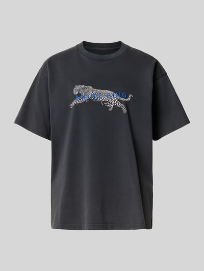 Anine Bing T-Shirt mit Leoparden-Motiv-Print Black 1