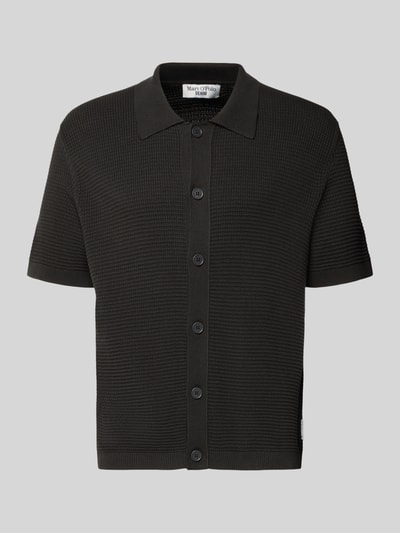 Produktfoto, Regular Fit Freizeithemd aus reiner Baumwolle von Marc O'Polo Denim, efekt: jednolity kolor, krój regular fit, kołnierzyk polo, dekolt w serek, listwa guzikowa, krótki rękaw, zakończenie rękawów i wykończenie: prążkowane, wykończenie materiału: dzianina, bawełna