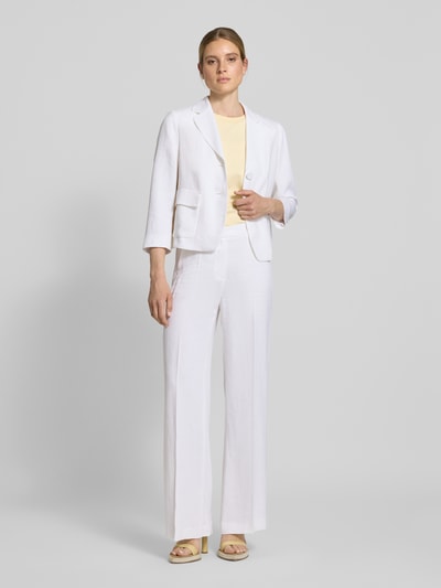 Luisa Cerano Straight leg linnen broek met persplooien Wit - 1