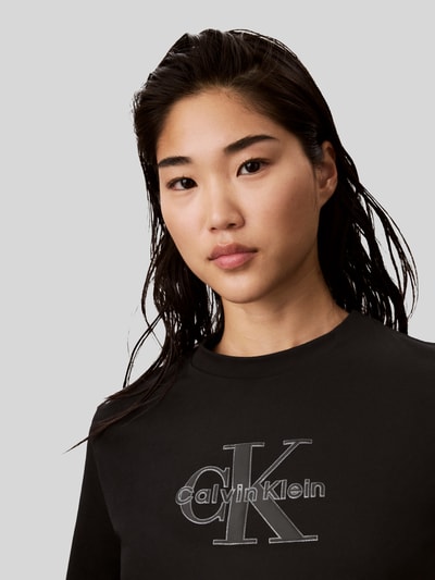 Calvin Klein Jeans Regular fit t-shirt van puur katoen Zwart - 3