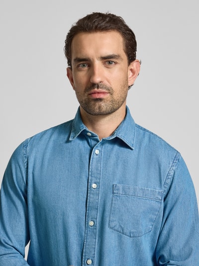 SELECTED HOMME Koszula jeansowa o kroju regular fit z czystej bawełny model ‘REGCARLO’ Jeansowy niebieski 3