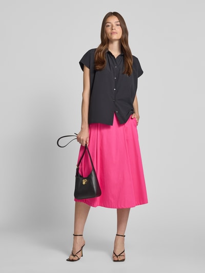 s.Oliver BLACK LABEL Ausgestellter Midi-Rock aus Popeline Pink 1