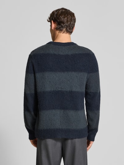 Wood Wood Gebreide pullover met ribboorden, model 'Levi' Marineblauw - 5