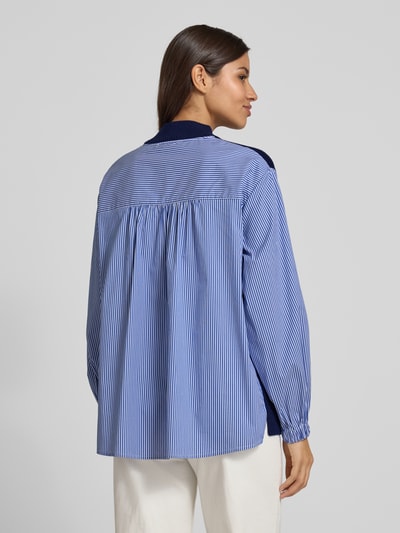 MOS MOSH Gebreide pullover met opstaande kraag, model 'Juella' Marineblauw - 5