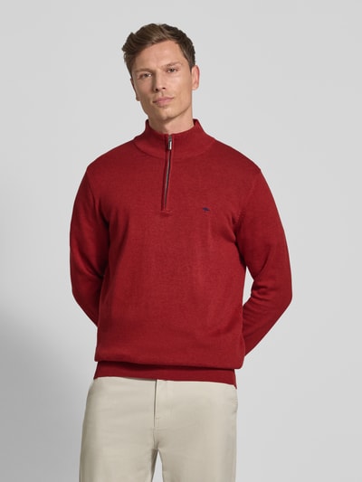 Fynch-Hatton Gebreide pullover met schipperskraag Donkerrood - 4