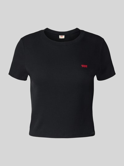 Levi's® T-shirt krótki z prążkowaniem i wyhaftowanym logo Czarny 2