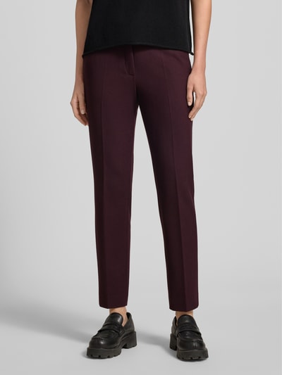 Raffaello Rossi Regular fit stoffen broek met persplooien, model 'DORO' Bordeaux - 4