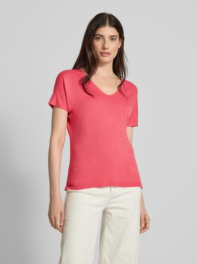 ZABAIONE T-shirt met V-hals Felroze - 4