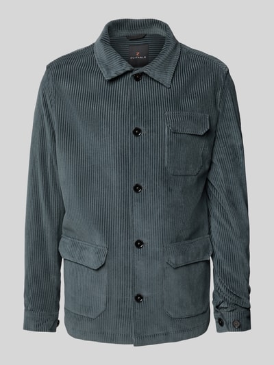 Zuitable Regular fit overshirt met platte kraag, model 'John' Petrol - 2