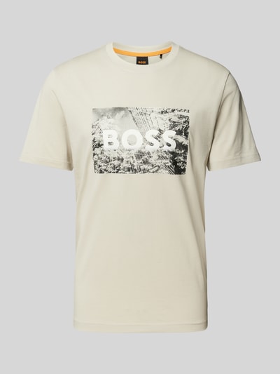 BOSS Orange T-shirt met motiefprint Beige - 2