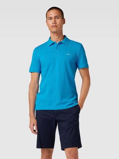 s.Oliver RED LABEL Poloshirt mit Label-Stitching Aqua 4