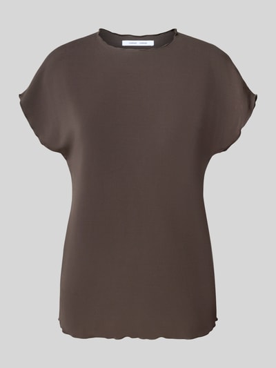 Produktfoto, Relaxed Fit T-Shirt aus viscosemix Model 'Saumi' von Samsøe Samsøe, donkerbruin, ronde hals, Dames, Ruglengte maat S 61 cm, Mouwlengte maat S 8 cm