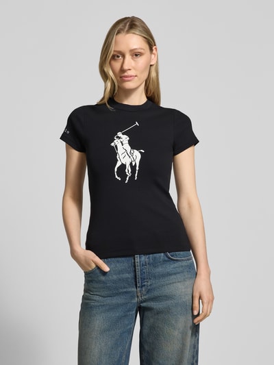 Polo Ralph Lauren slim fit T-shirt van katoenmix BLACK - 4