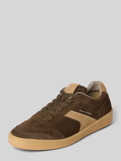 Marc O'Polo Low Top Sneaker aus Rindsvelours Oliv 1