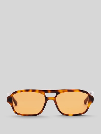 MessyWeekend Okulary przeciwsłoneczne pilotki model 'BURT' Ciemnobrązowy 1