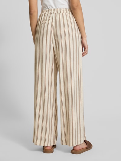 Apricot Broek van een mix van viscose en linnen met steekzakken Taupe - 5