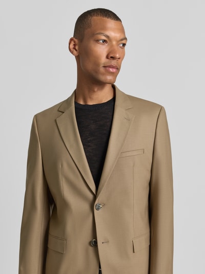 HUGO Marynarka o kroju super slim fit z mieszanki wełny model 'Arti 253X' Beżowy 3