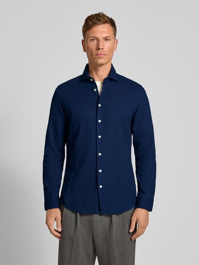 SEIDENSTICKER Slim Fit Business-Hemd mit Kentkragen Modell 'Spread' Marine 4