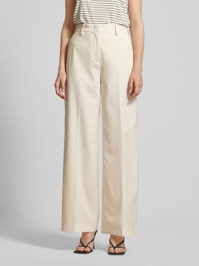 Weekend Max Mara Wide Leg Stoffhose mit Bügelfalten Modell 'VERDUN' Offwhite 4