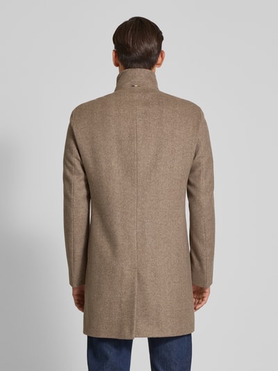 BOSS Slim Fit Wollmantel mit Fischgrätenmuster Modell 'HYDE' Taupe 5