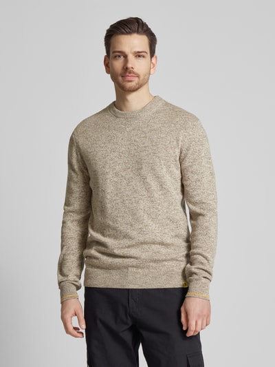 Scotch & Soda Sweter z dzianiny z efektem melanżu Beżowy 4