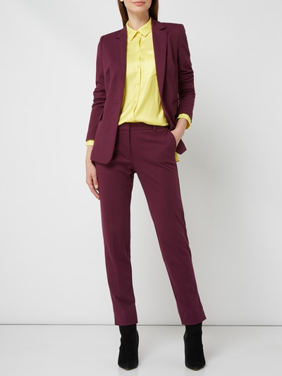 Jake*s Collection Stoffen broek met sierstroken Aubergine - 1