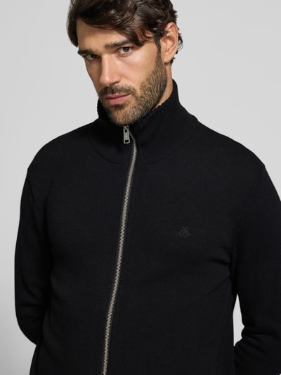 Marc O'Polo Regular Fit Strickjacke aus Baumwoll-Mix mit Schurwoll-Anteil Black 3