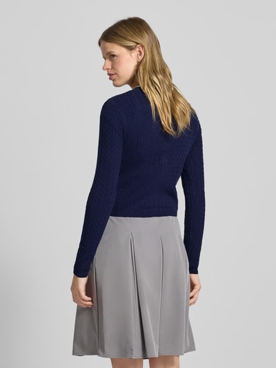 Review Strickjacke mit Zopfmuster und Rundhalsausschnitt Marine 5