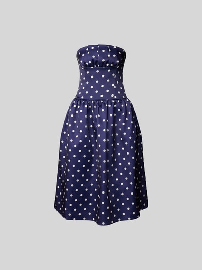 Self-Portrait Knielanges Kleid im Off-Shoulder-Design Marine 2