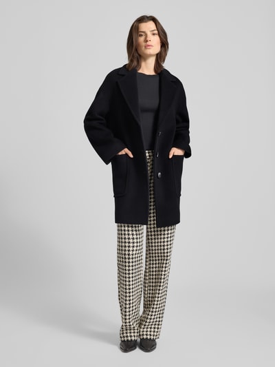 MAX&Co. Relaxed fit lange wollen jas met reverskraag, model 'TAROCCO' Zwart - 1