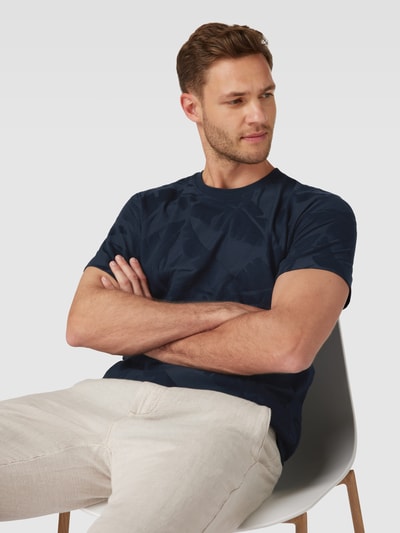 Tom Tailor T-Shirt mit Strukturmuster Modell 'jaquard' Marine 3