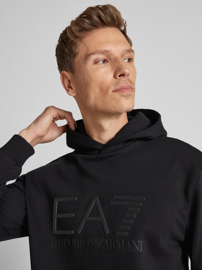 EA7 Emporio Armani Hoodie mit Label-Print Black 3