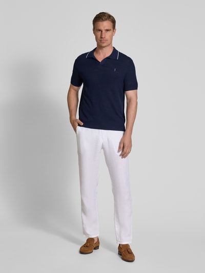 Polo Ralph Lauren Poloshirt met labelstitching, model 'JOHNNY' Marineblauw - 1