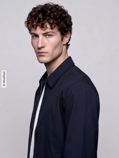 s.Oliver BLACK LABEL Regular Fit Blouson mit Viskose-Anteil Marine 3