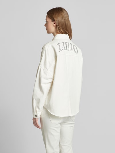 Liu Jo White Jacke mit Umlegekragen Modell 'GIUBBINO OVER STRASS' Offwhite 5