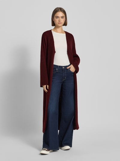 Gina Tricot Kardigan o kroju relaxed fit z domieszką wełny z alpaki Bordowy 1