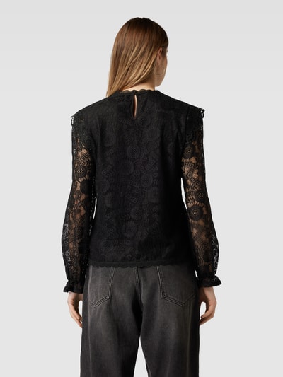 Pieces Bluse mit Häkelspitze Modell 'COLLINE' Black 5